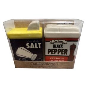 Pure Iodized Salt and Ground Black Pepper Salt and Pepper Shakers
